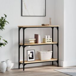 Berkfield Home Console Table Sonoma Oak 75x22.5x75 cm Engineered Wood in Brown - thumbnail 1