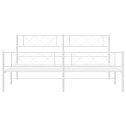 Berkfield Home Metal Bed Frame with Headboard & Footboard White 183x213 cm - thumbnail 4