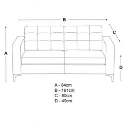 Furnishings For Less UK Smart Hackney Fabric Sofa Suite Formal 3 Seater & 2 Seater Saphire Blue or Pewter Grey - thumbnail 9