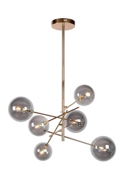 Lucide 'ALARA' Non Dimmable Indoor Adjustable Hanging Spotlight Pendant Light in Gold - image 1
