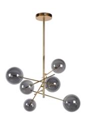 Lucide 'ALARA' Non Dimmable Indoor Adjustable Hanging Spotlight Pendant Light in Gold - thumbnail 2