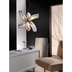 Netlighting Duna GU10 Pendant 6 arms 6 Light L1SGU10 Polished Chrome in Grey - thumbnail 2