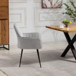 Artemis Home Carrara Velvet Dining Chairs - Set of 2 in Silver - thumbnail 4