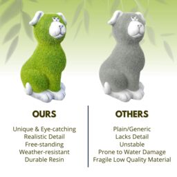 Marco Paul Green Stone & Grass Dog Garden Ornament 30cm - thumbnail 8
