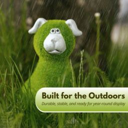 Marco Paul Green Stone & Grass Dog Garden Ornament 30cm - thumbnail 7
