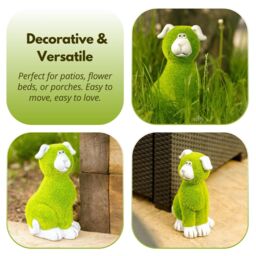 Marco Paul Green Stone & Grass Dog Garden Ornament 30cm - thumbnail 6