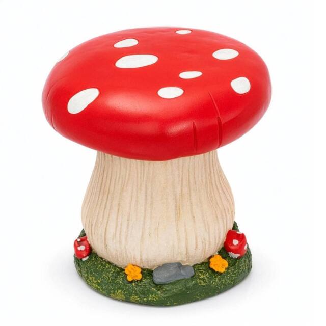 FLAVORA Red-Mushroom Garden Stool Seat in Red - image 1