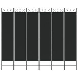 Berkfield Home 6-Panel Room Divider Black 240x200 cm Fabric - thumbnail 3