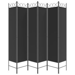 Berkfield Home 6-Panel Room Divider Black 240x200 cm Fabric - thumbnail 4