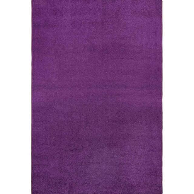 THE RUGS Uni Colours Modern Plain Rug Short Pile Polypropylene Area Rug in Purple - Size: 133 cm diameter - image 1
