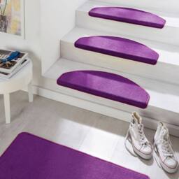 THE RUGS Uni Colours Modern Plain Rug Short Pile Polypropylene Area Rug in Purple - Size: 133 cm diameter - thumbnail 5
