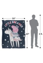Hasbro Peppa Pig Kids Silky Touch Blanket 152x127cm Little Dreamer in White - Size: 152x127 cm - thumbnail 5
