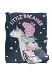 Hasbro Peppa Pig Kids Silky Touch Blanket 152x127cm Little Dreamer in White - Size: 152x127 cm - thumbnail 2