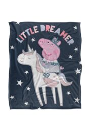 Hasbro Peppa Pig Kids Silky Touch Blanket 152x127cm Little Dreamer in White - Size: 152x127 cm - thumbnail 1