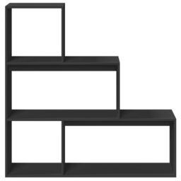 Berkfield Home Room Divider Bookcase 3-Tier Black 123x29x123 cm Engineered Wood - Size: 123 x 29 x 123 cm - thumbnail 5