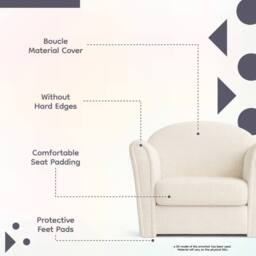 Kidsaw Kids Mini Chair Sofa Lamb - Off-White in Warm White - thumbnail 4