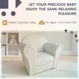 Kidsaw Kids Mini Chair Sofa Lamb - Off-White in Warm White - thumbnail 3