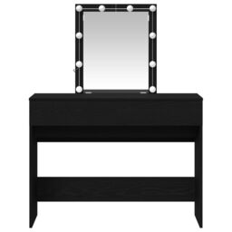 Berkfield Home Dressing Table with Mirror&LED Lights Black Oak Engineered Wood - thumbnail 6