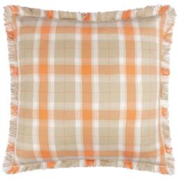 Voyage Maison Arrochar Tartan Woven Indoor/Outdoor Cushion in Orange - Size: 50 cm x 50 cm - thumbnail 2