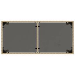 Berkfield Home Garden Table with Glass Top Beige 115x54x74 cm Poly Rattan - Size: 115 x 54 x 74 cm - thumbnail 7
