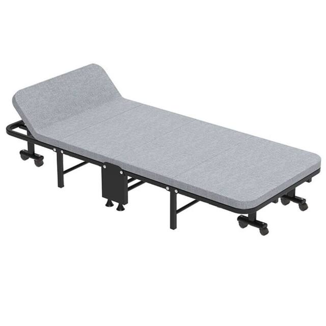 NESTLUNE Heavy Duty Single Folding Bed w/Mattress Portable in Grey - image 1