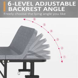 NESTLUNE Heavy Duty Single Folding Bed w/Mattress Portable in Grey - thumbnail 4
