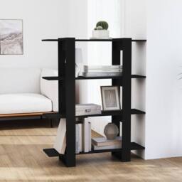 Berkfield Home Classic Book Cabinet/Room Divider Black 100x30x123.5 cm - thumbnail 2