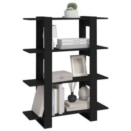 Berkfield Home Classic Book Cabinet/Room Divider Black 100x30x123.5 cm - thumbnail 5