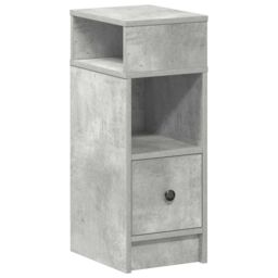 Berkfield Home Bedside Cabinet with Drawer Concrete Grey 25x31x66 cm - Size: 25 x 31 x 66 cm - thumbnail 2