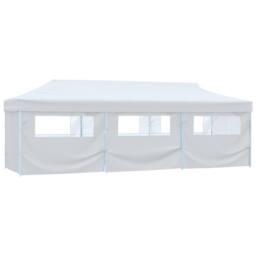 Berkfield Home Durable Folding Pop-up Party Tent with 8 Sidewalls 3x9 m White - thumbnail 2