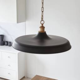 Netlighting Afragola Dome Pendant Ceiling Light Matt Black Satin Gold Paint - thumbnail 5