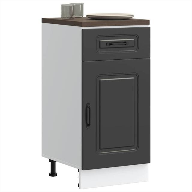 Berkfield Home Kitchen Base Cabinet Kalmar Black Engineered Wood - image 1