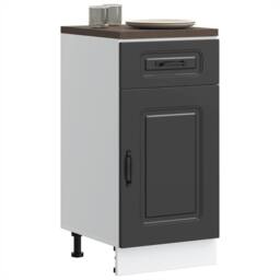 Berkfield Home Kitchen Base Cabinet Kalmar Black Engineered Wood - thumbnail 1
