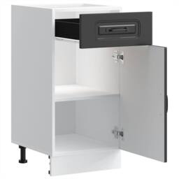 Berkfield Home Kitchen Base Cabinet Kalmar Black Engineered Wood - thumbnail 5