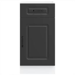 Berkfield Home Kitchen Base Cabinet Kalmar Black Engineered Wood - thumbnail 4