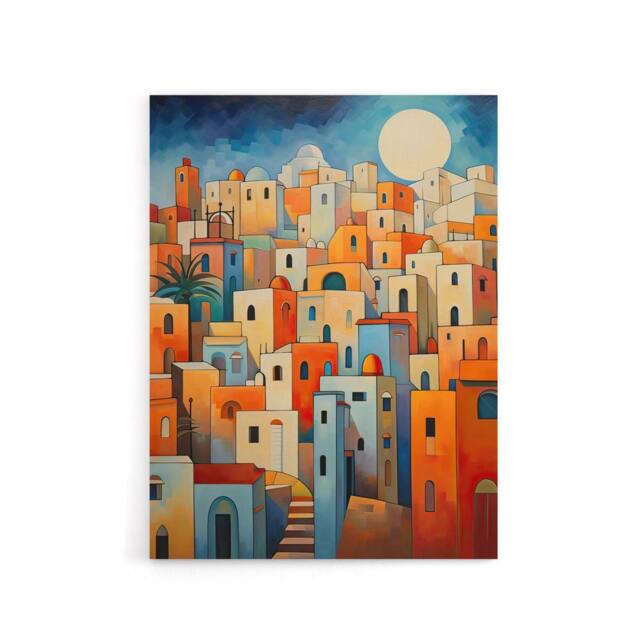 "Artery8 Abstract Morocco Cityscape Canvas Wall Art Print - Size: W18"" x H24""" - image 1