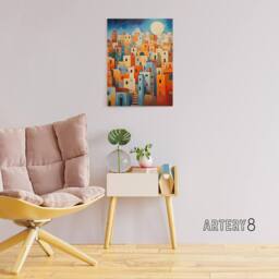 "Artery8 Abstract Morocco Cityscape Canvas Wall Art Print - Size: W18"" x H24""" - thumbnail 3