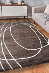 The Rug Shop UK Taupe Abstract Easy to Clean Stain-Resistant Modern Rug in Grey - Size: 200 cm x 290 cm - thumbnail 1