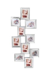 Orsina 10 Photo Mirrored Multi Photo Frame in Silver - thumbnail 2