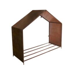 Lemon Pavilion Furniture and Decor Outdoor House Log Storage - L38 x W100 x H88 cm - Rust in Brown