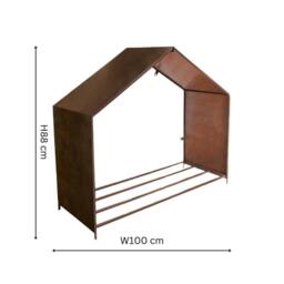Lemon Pavilion Furniture and Decor Outdoor House Log Storage - L38 x W100 x H88 cm - Rust in Brown - thumbnail 5