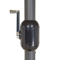 Wyld and Coco Garden Sun Parasol 247 cm Oval Dark Grey Powder Coat Aluminium Pole - thumbnail 8