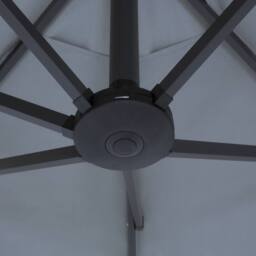 Wyld and Coco Garden Sun Parasol 247 cm Oval Dark Grey Powder Coat Aluminium Pole - thumbnail 4