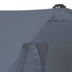 Wyld and Coco Garden Sun Parasol 247 cm Oval Dark Grey Powder Coat Aluminium Pole - thumbnail 7