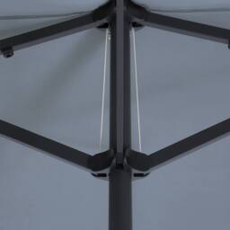 Wyld and Coco Garden Sun Parasol 247 cm Oval Dark Grey Powder Coat Aluminium Pole - thumbnail 5