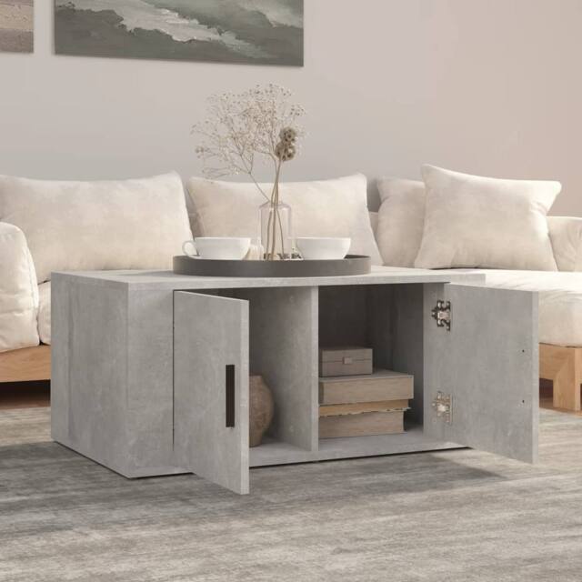 Berkfield Home Decorative Coffee Table Concrete Grey 80x50x36 cm Engineered Wood - Size: 80 x 50 x 36 cm - image 1