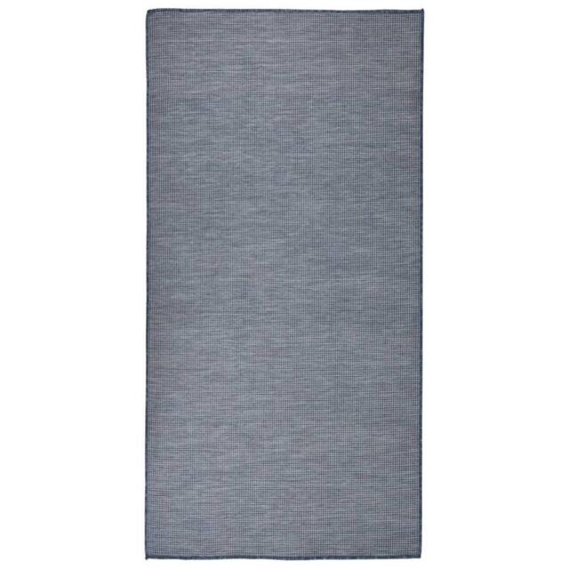 Berkfield Home Outdoor Flatweave Rug 100x200 cm Blue - Size: 100 cm diameter - image 1