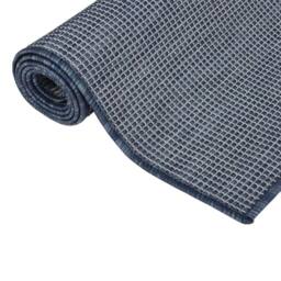 Berkfield Home Outdoor Flatweave Rug 100x200 cm Blue - Size: 100 cm diameter - thumbnail 3