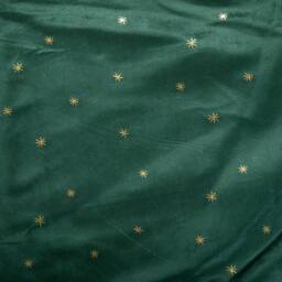 Samuel Alexander 1.2m Soft Dark Green Velour Christmas Tree Skirt with Gold Star Print - thumbnail 4
