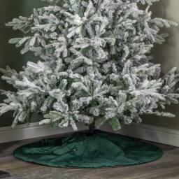 Samuel Alexander 1.2m Soft Dark Green Velour Christmas Tree Skirt with Gold Star Print - thumbnail 5